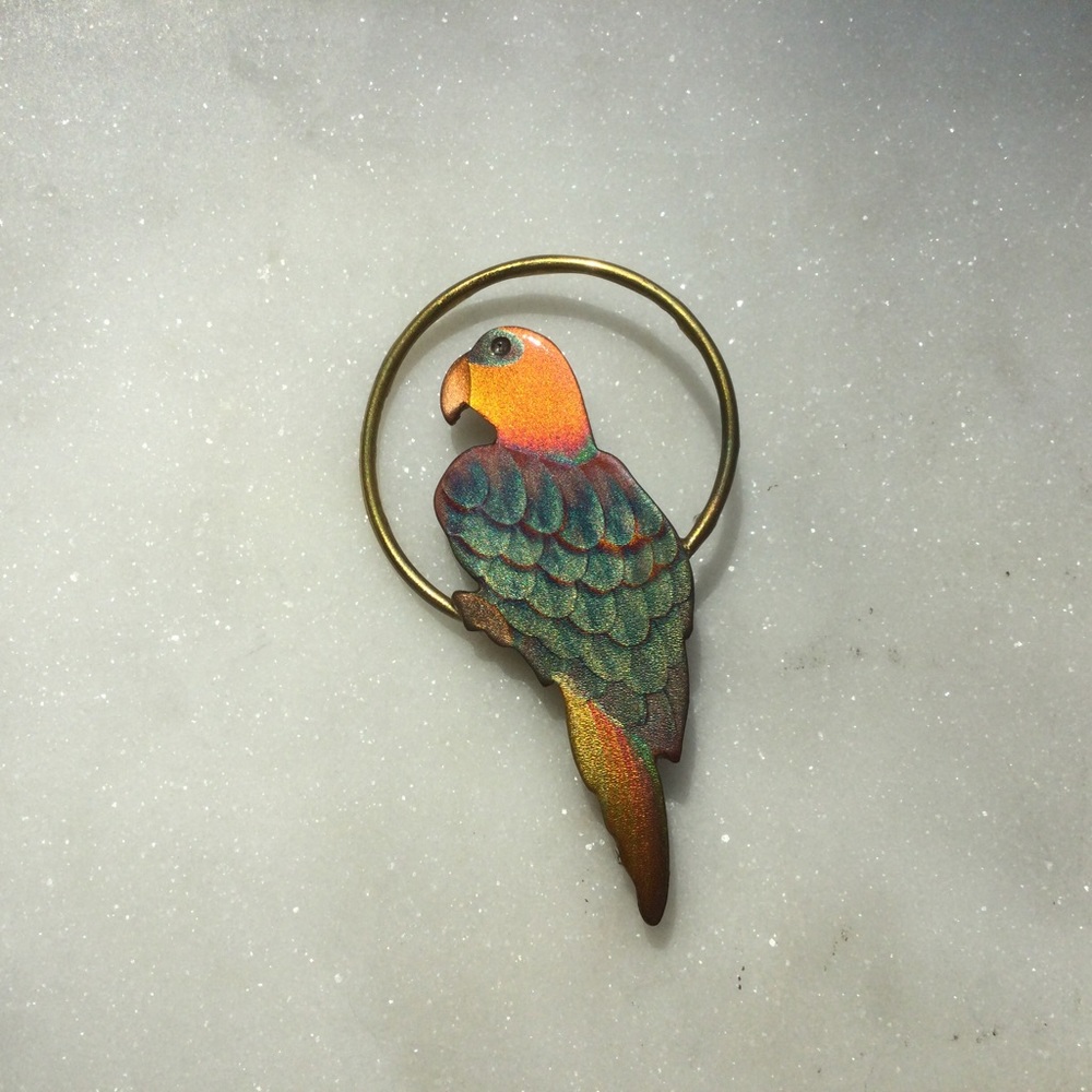 Vintage Parrot Brooch Pin